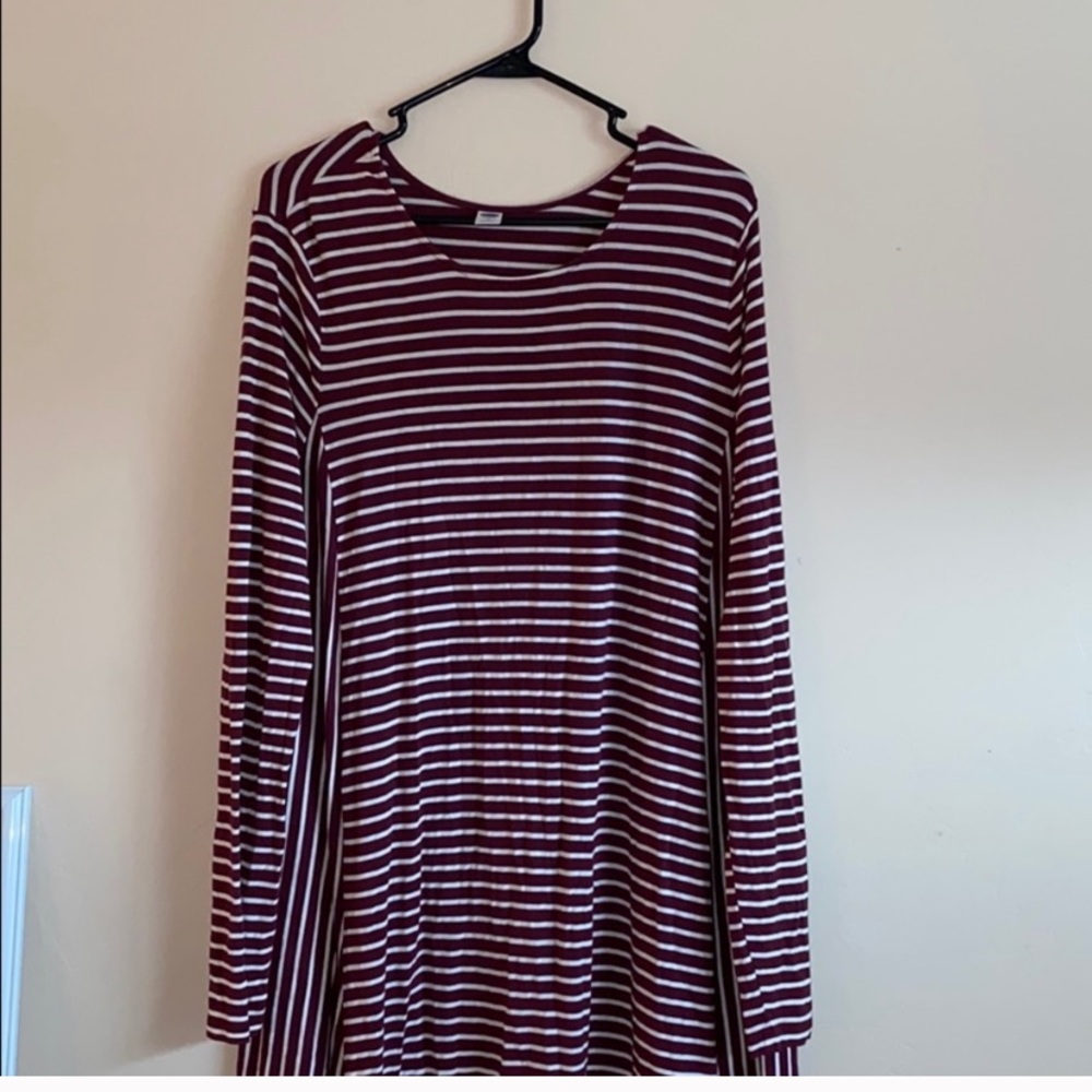 red striped midi dress